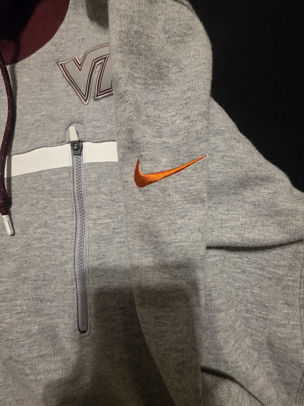 Nike Virginia Tech Grey & Maroon Pullover Hoodie - Picture 3 of 4